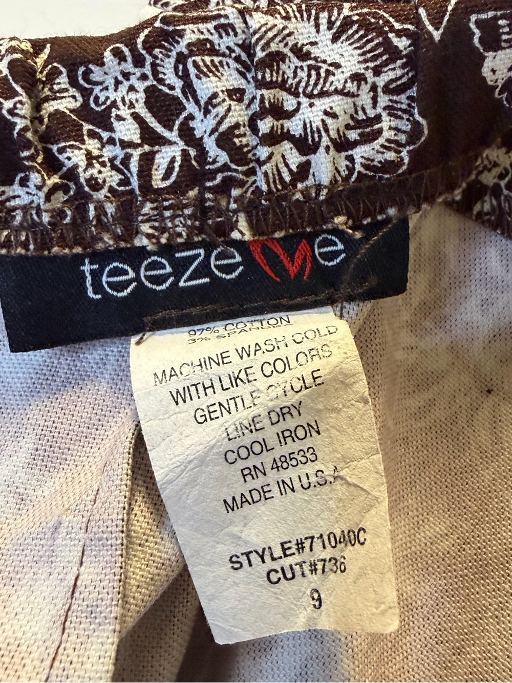 YK2 Teeze Me Floral Strapless Dress in Chocolate Brown & White Juniors Size 9 - Picture 5 of 8